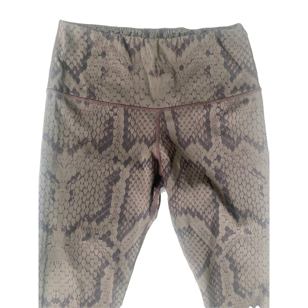 Varley Brown Snakeskin Print Cropped Leggings Size Small S